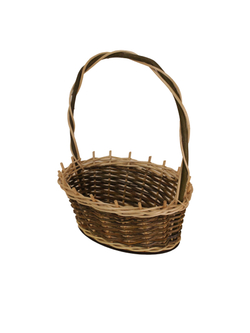 Корзинка овальная подарочная, набор 8 штук, арт. O270GR/8, 27х19х10 см, высота с ручкой 34 см