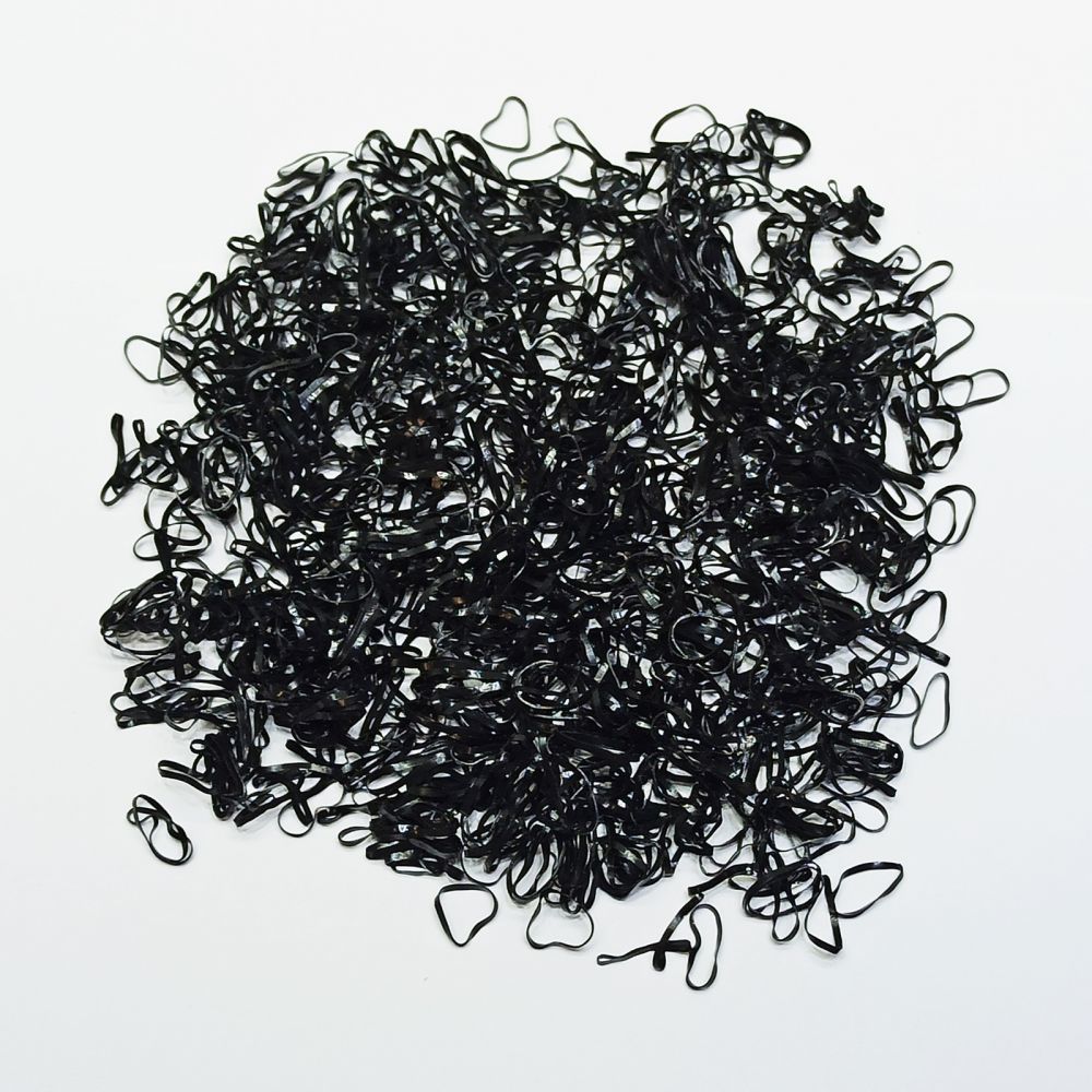 `Силиконовые резинки для волос, диаметр 10 мм, ширина 1,5 мм, цвет: черный (1уп = 10г ~560шт)
