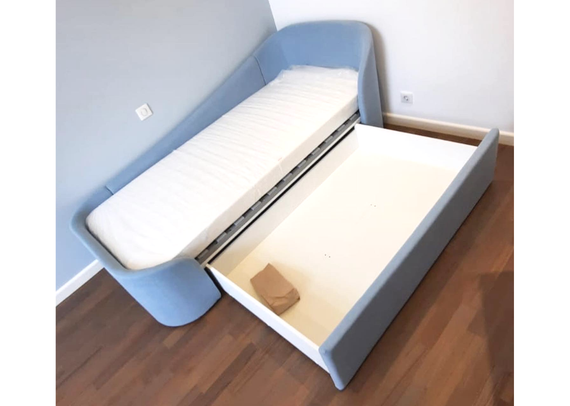 Диван-кровать KIDI Soft с низким изножьем 90*200 см R (голубой)