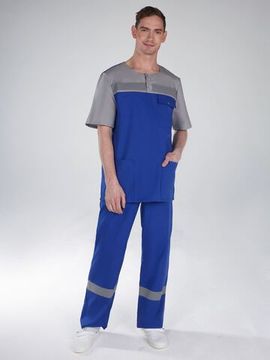 Костюм мужской "Скорая помощь" (василек/серый)