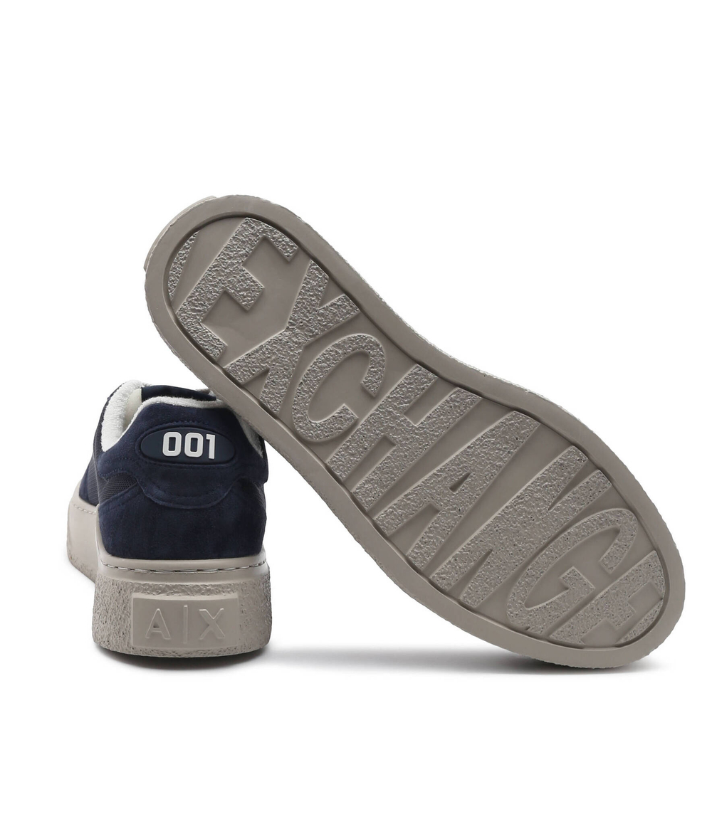 Кожаные кроссовки Armani Exchange - темно-синий(XUX196 XV796)