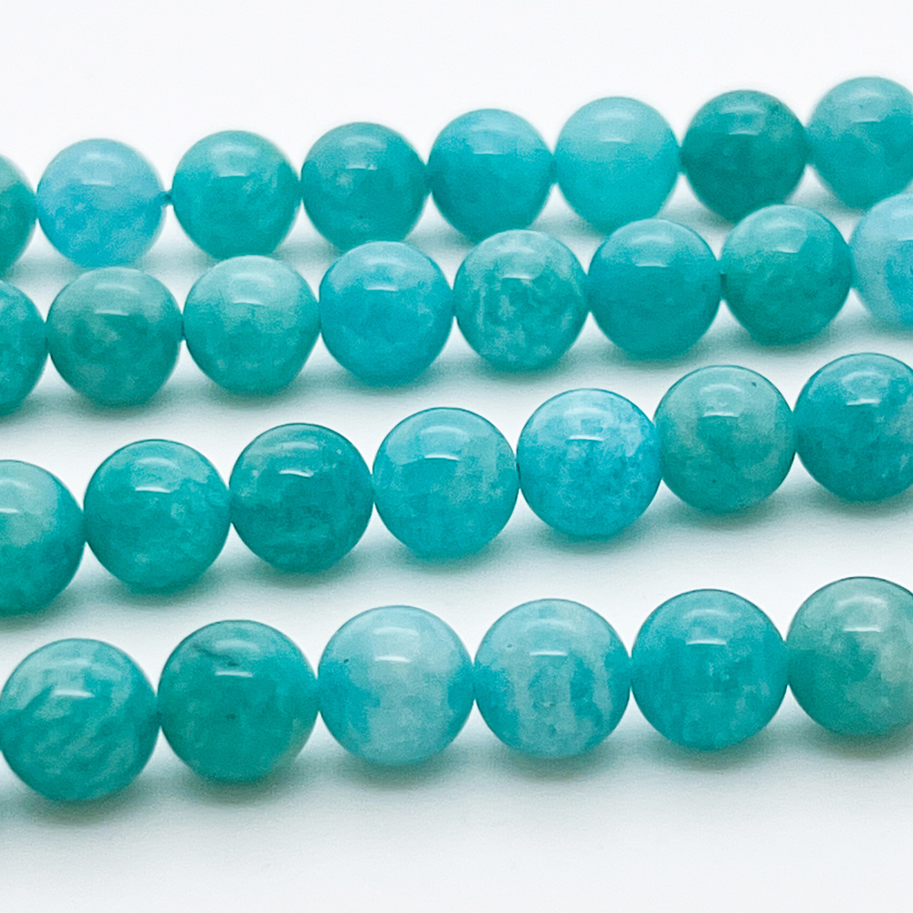 Амазонит, диаметр около 8-8,1 мм, цена за 12 шт (1/4 нити)