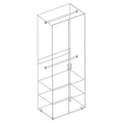 Шкаф 2-ств с 2 штангами МС "Сандра"(Белый лофт