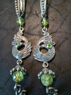 Серьги длинные "Эрциния" с привесками