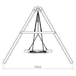 Деревянные качели с качелями гнездо 60 см и качелями гнездо Свиби