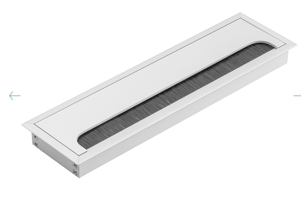 Заглушка кабель-канала 80*260 мм, белая (пропуск кабеля)