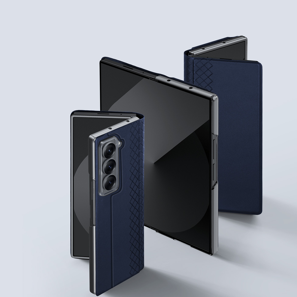 Чехол синего цвета из искусственной кожи от Dux Ducis для смартфона Samsung Z Fold SE (W25), серия Bril Series Case
