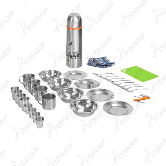 Набор для пикника Camping на 4 персоны с термосом (HS-CG-T-4) Helios