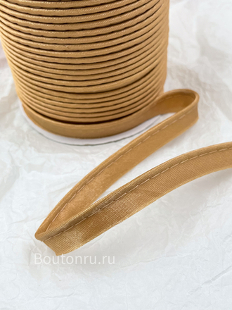 Кант декоративный 1 см бежевый (карамельный) атласный