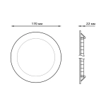 Св-к Gauss LED Slim круг 12W 880lm 3000K 180-265V IP20 монтаж D155 170*22  939111112