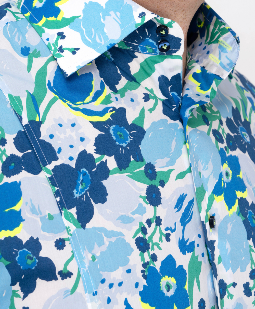 Рубашка Синие цветы ультра