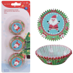 Набор бумажных форм для выпечки «Веселый снеговик» 50шт, d-8см