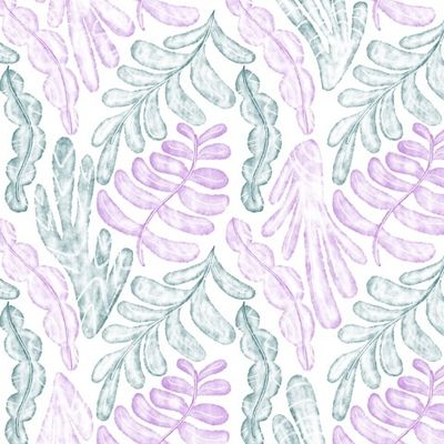 Водоросли акварелью