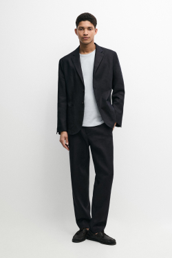 Massimo Dutti Брюки от льняного костюма, глубокий синий