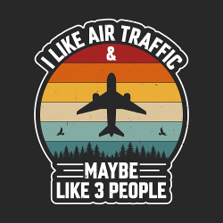 принт авиадиспетчера I like air traffic черный