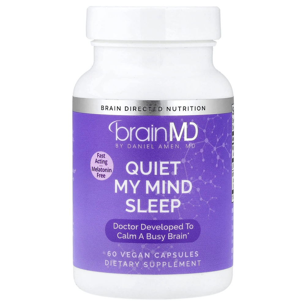 BrainMD, Quiet My Mind Sleep, 60 веганских капсул