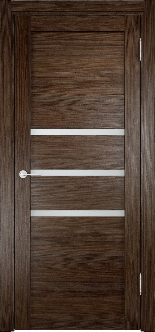 Межкомнатная дверь Новелла 1 Венге,стекло черное / Цвет Дуб табак / Остекление "Сатинато" / Двери Верда