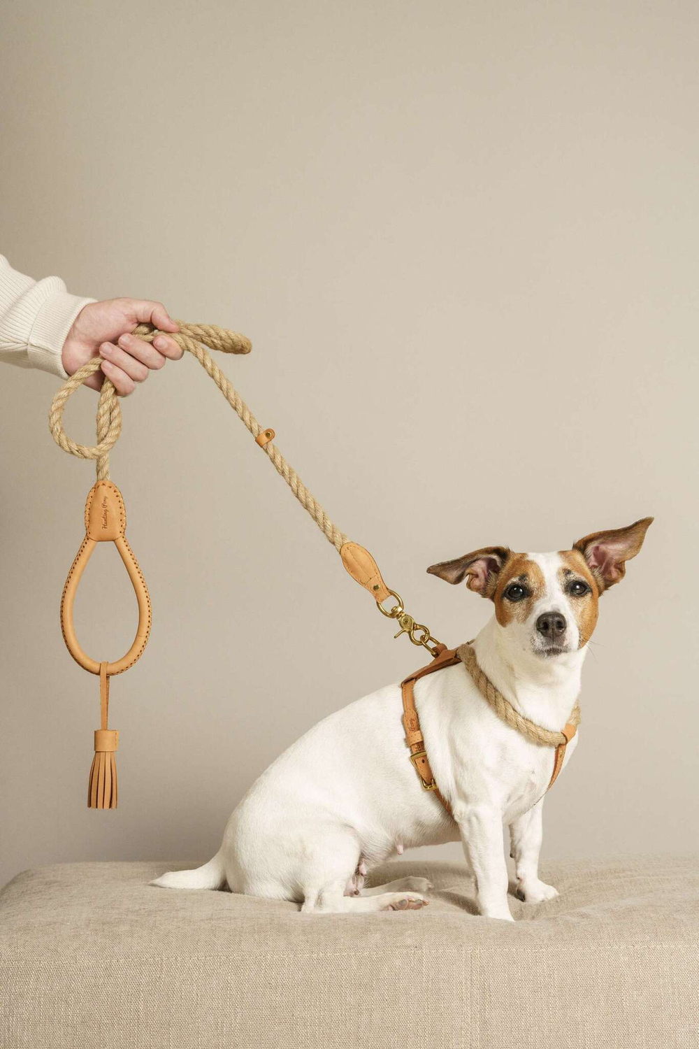 Шлейка "Кантри-пони" рыжая (льняной канат)