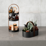 Органайзер для косметики bellwood, 20х50 см, черный/орех