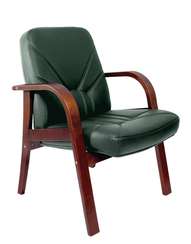 Кресло для посетителей Verona D зеленая кожа