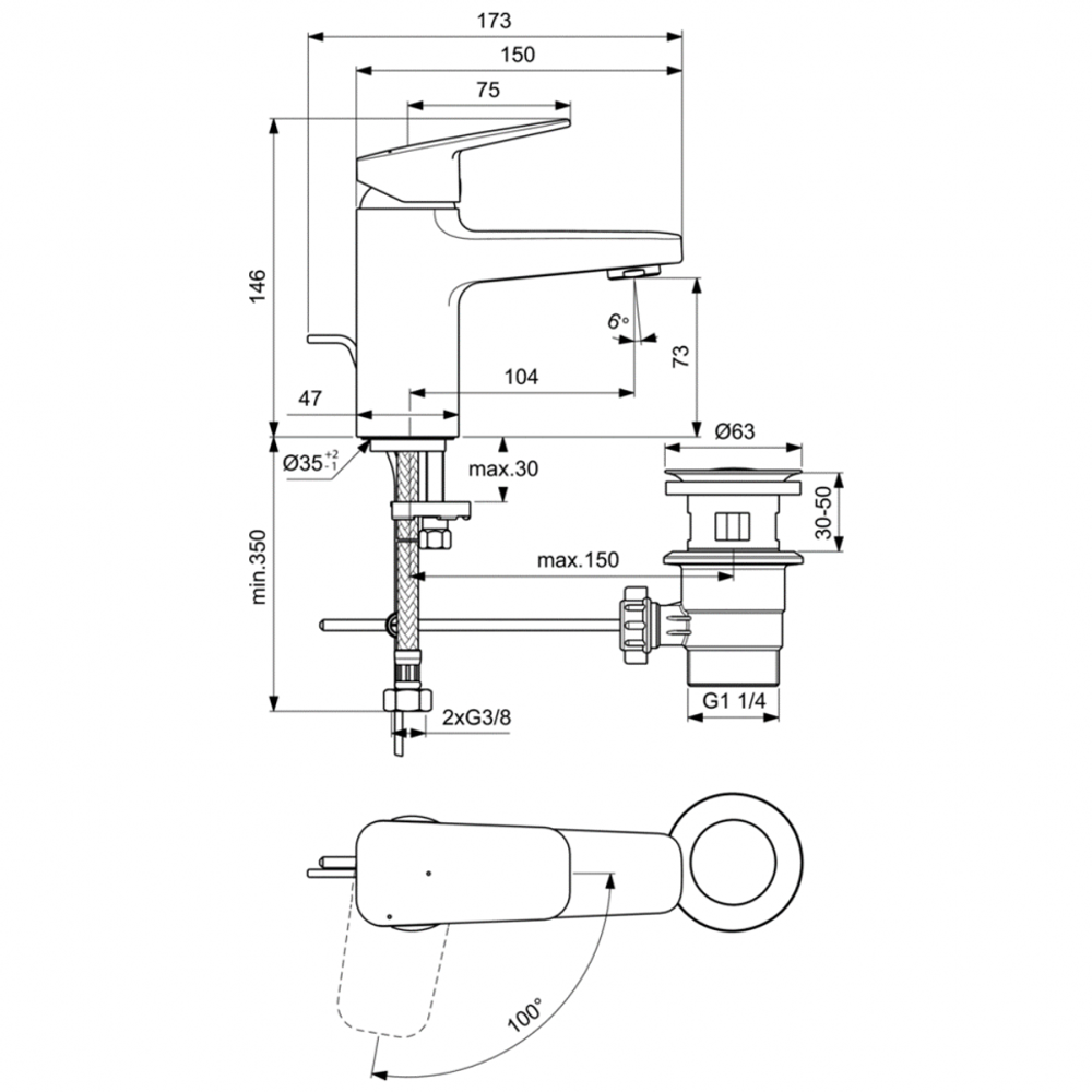 Смеситель для раковины Ideal Standard CERAPLAN BD213AA