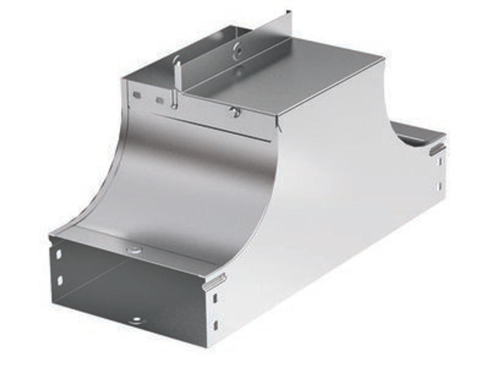 Т-Ответвитель вверх (плоский) TSS 200/80 в комплекте с крепежными элементами и соединительными пластинами, необходимыми длямонтажа, горячеоцинкованный