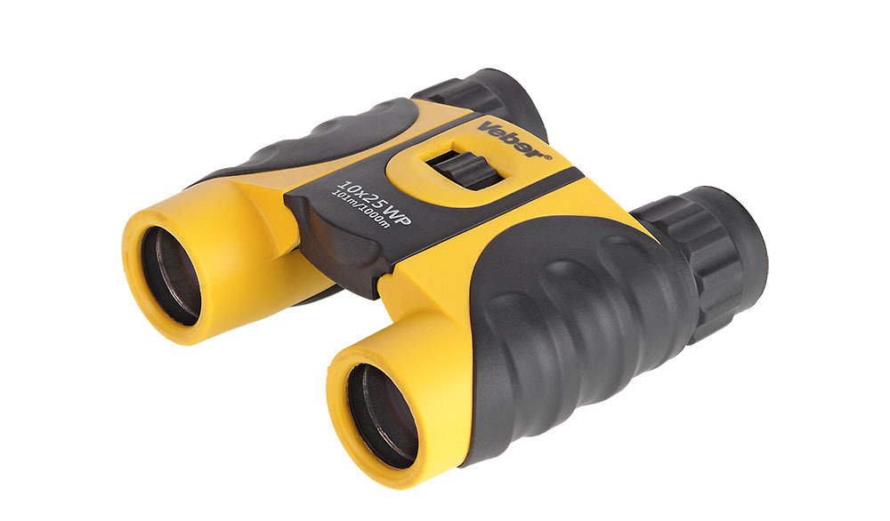 Бинокль Veber 10х25 WP черный-желтый [20763]