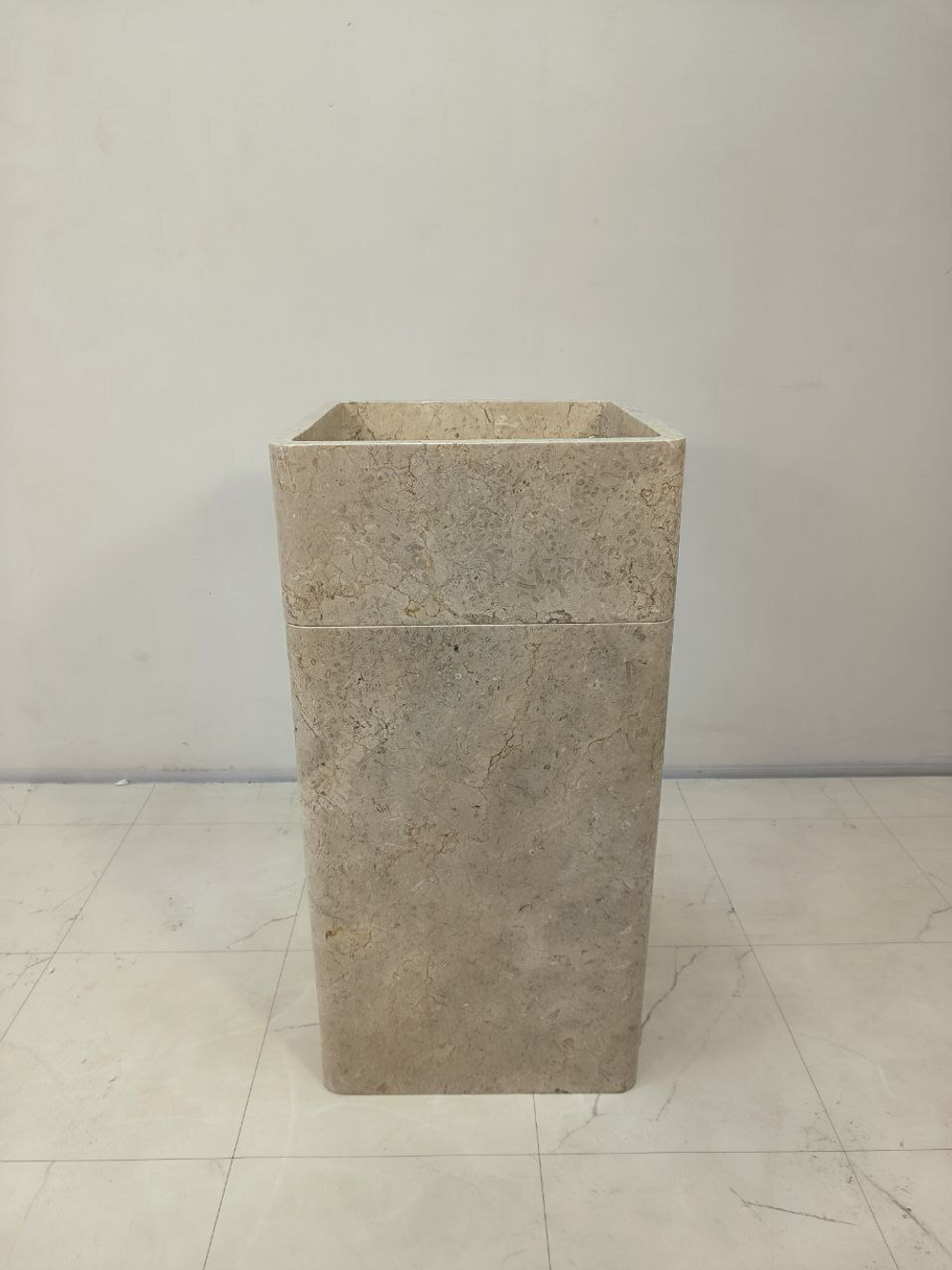 Раковина напольная из мрамора Square Cream RN-65929 45х45х90 из натурального камня