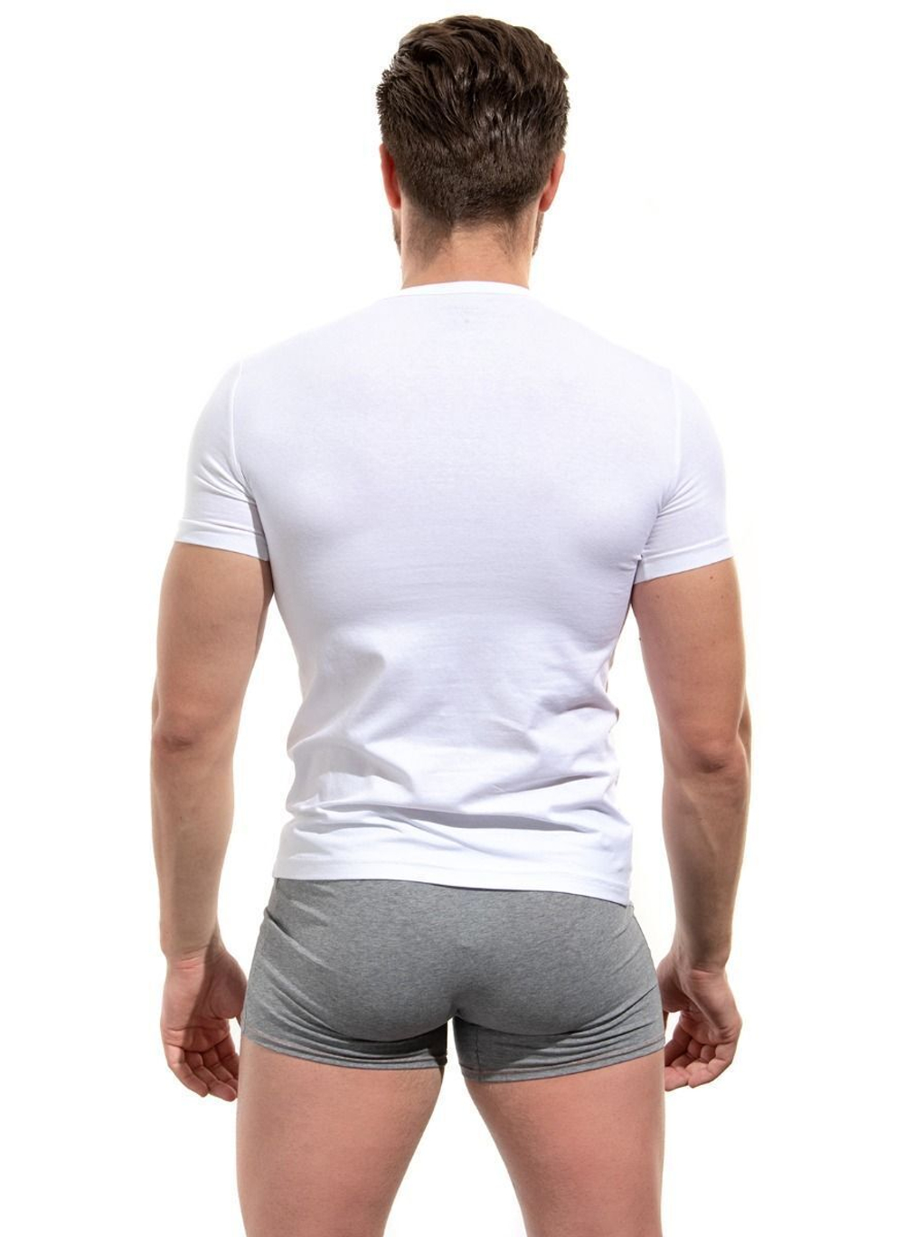 Мужская хлопковая футболка (Размер: M) (Цвет: серый)