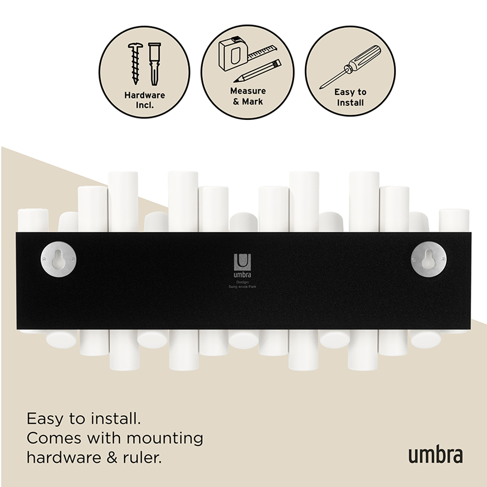 Вешалка настенная UMBRA Picket, 5 крючков, белая