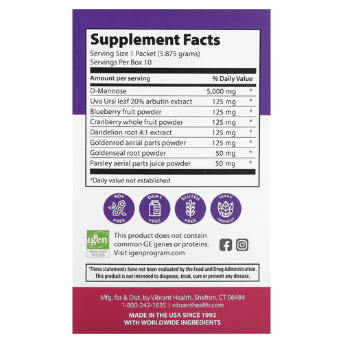 Vibrant Health, UT Vibrance, 10 пакетиков, 5,875 г (0,207 унции) каждый