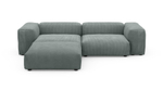 Диван с оттоманкой Фиджи Cilium Steel 273*221*62 см, Серый Вельвет Нераскладной Фиеста