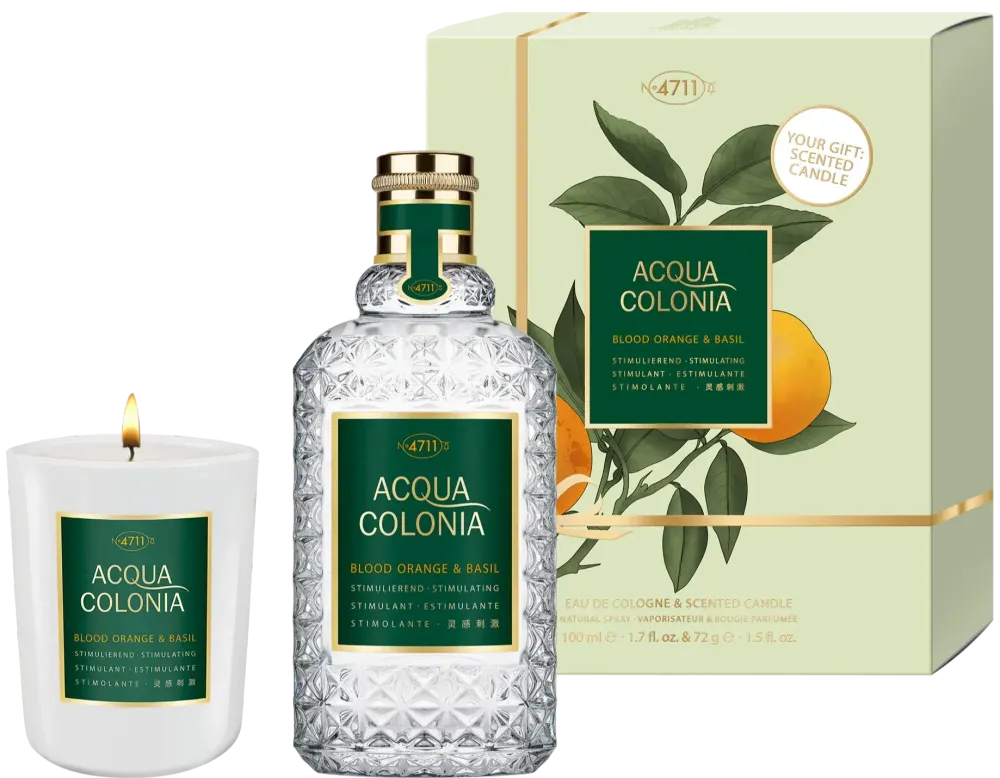 4711 Acqua Colonia Blood Orange & Basil Duo Set Eau de Cologne 100ml + Kerze 72g Set 1 pcs 4711 Acqua Colonia Blood Orange & Basil Duo Set Eau de Cologne 100ml + Kerze 72g Set 1 pcs