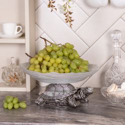 Фруктовница-конфетница Черепаха Серебро