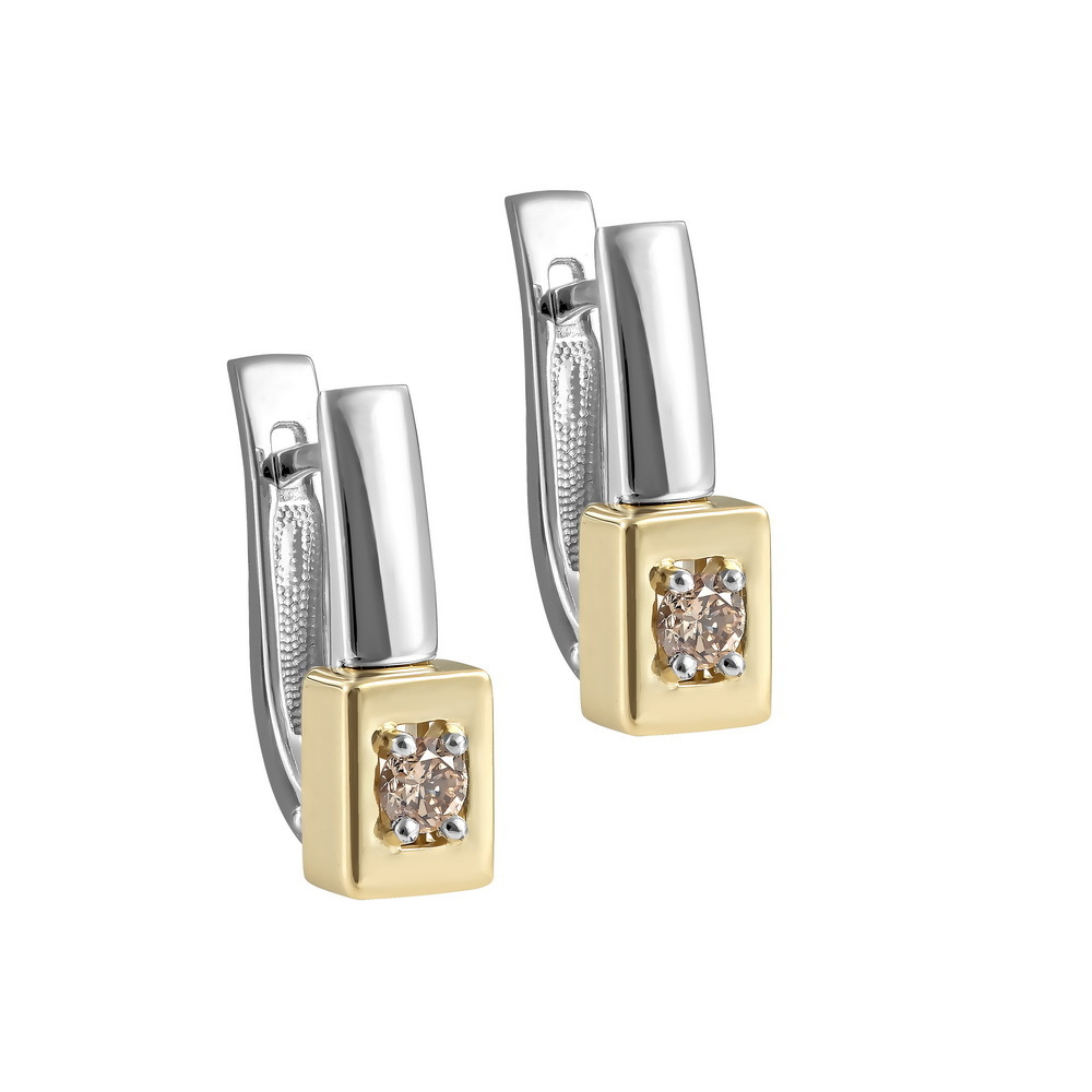 Серьги из золота 585 пробы с Бриллиантом