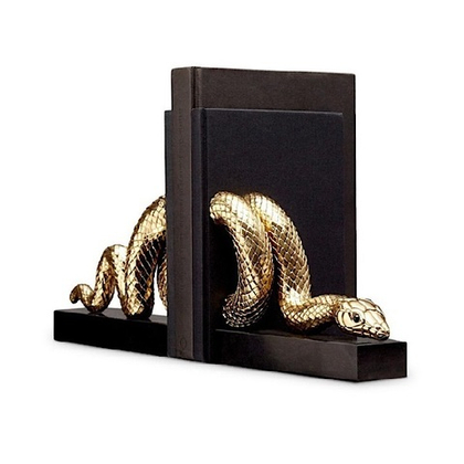 Держатели для книг Змея, мрамор, позолота L'objet