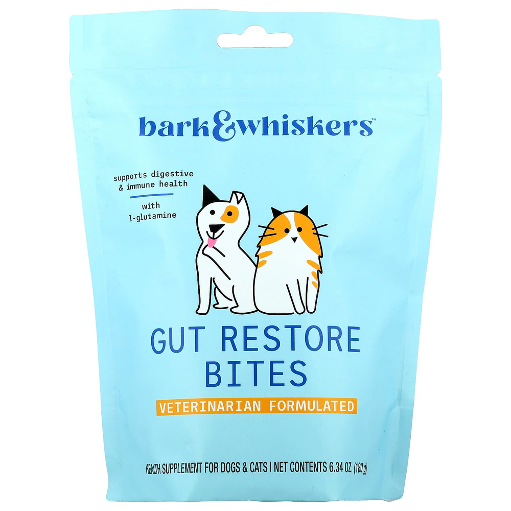 Dr. Mercola, Bark & Whiskers ™, восстанавливает укусы кишечника, для собак и кошек, 180 г (6,34 унции)
