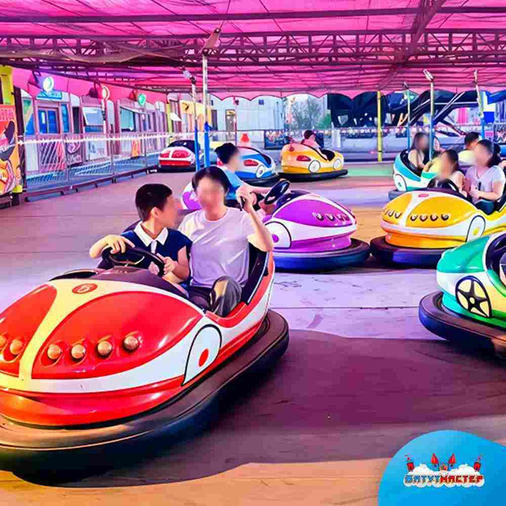 Бамперная машинка «Пламя» на аккумуляторе с LED-подсветкой и музыкой для автодрома