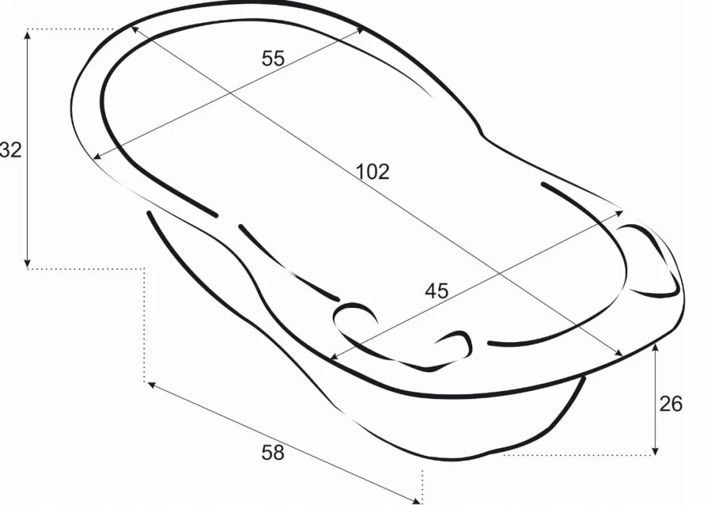 Детская ванна "Кролик" 102 см, мятный , со сливной пробкой