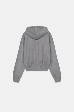 ZARA МЯГКОЕ ХУДИ В РУБЧИК, МЯГКИЙ СЕРЫЙ