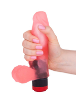 Нежно-розовый гелевый вибратор-фаллос - 15,5 см. (Цвет: розовый)