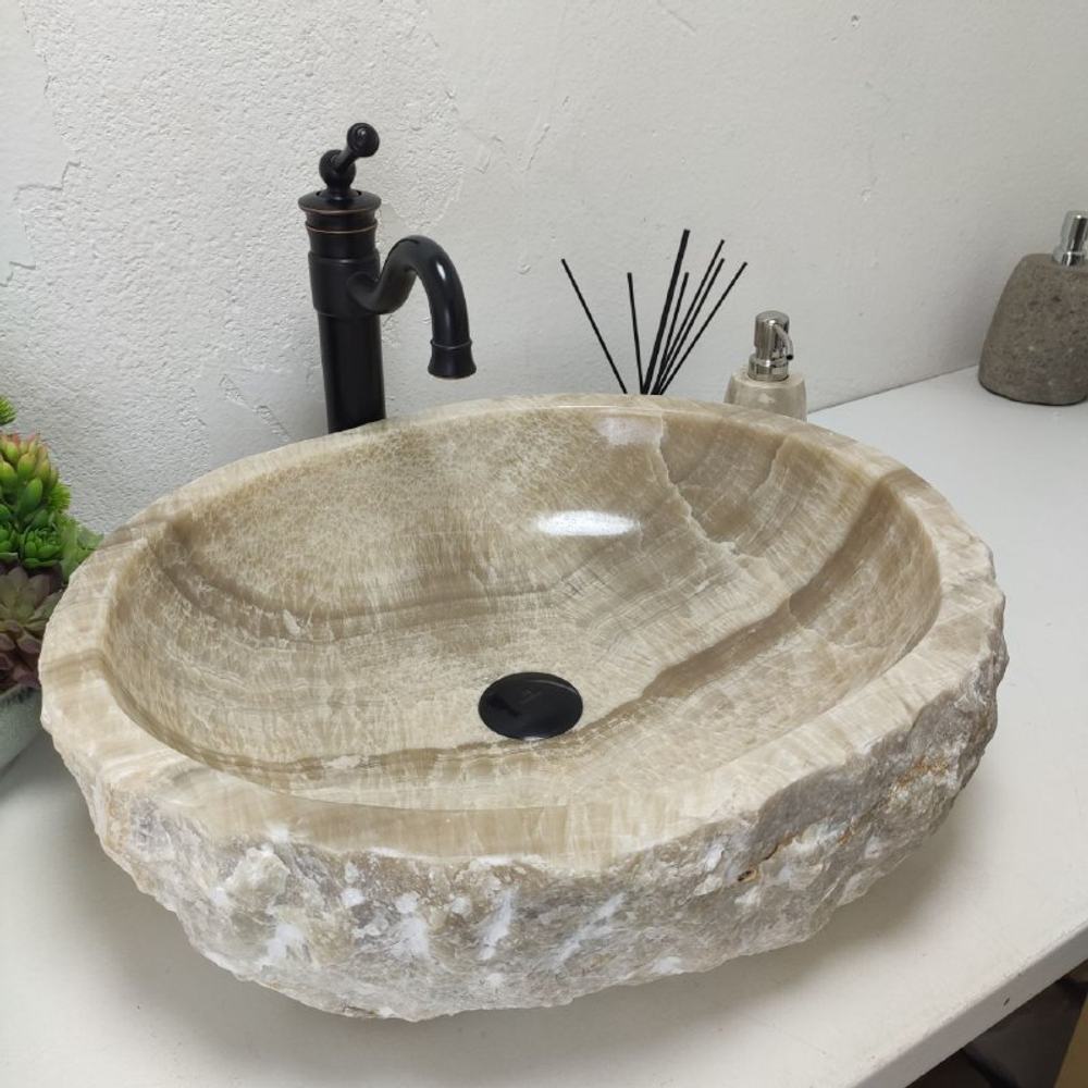 Раковина из оникса Erozy Grey EO-61551 (56*47*16)