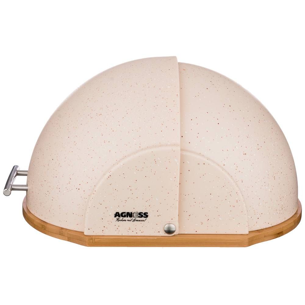 ХЛЕБНИЦА AGNESS "АРКТИК" ДЕРЕВЯННАЯ С ПЛАСТИКОВОЙ КРЫШКОЙ, 36*26*20 СМ (КОР=4ШТ.)