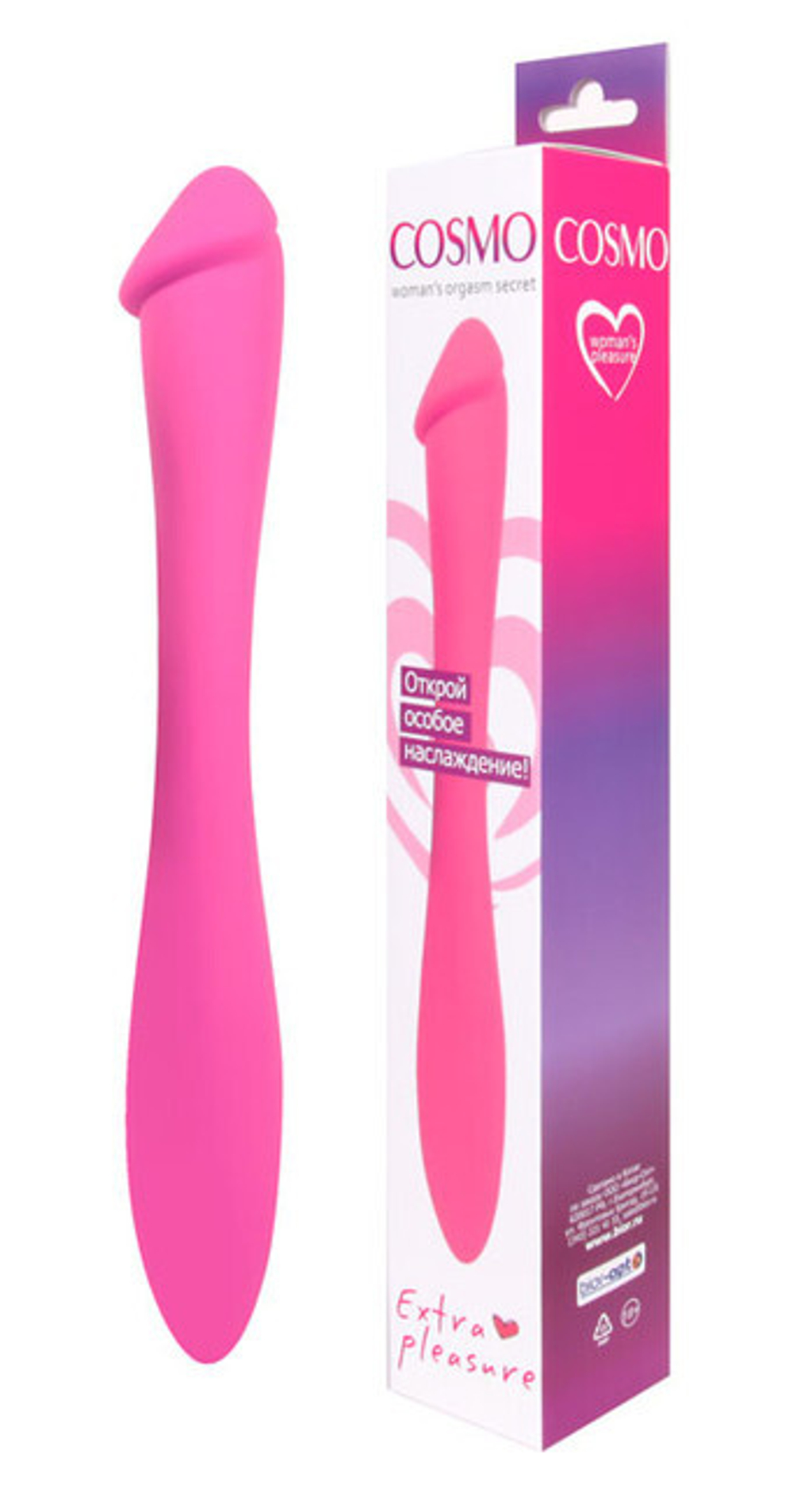 Интимный стимулятор-фаллоимитатор Cosmo Extra pleasure (22,5 см) (Цвет: розовый)