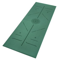 ULTRAцепкий легкий 100% каучуковый коврик для йоги Mandala Travel Dark Green 185*68*0,2 см