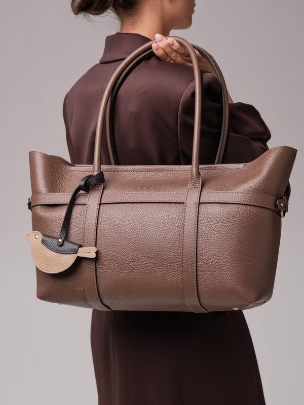 Женская кожаная сумка DBR 31229 коричневый какао