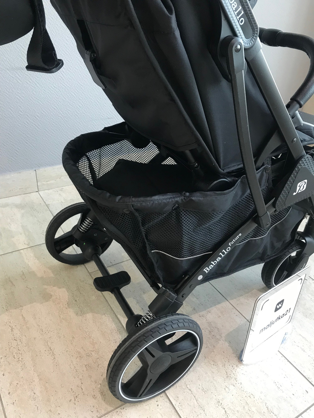Коляска прогулочная Babalo 2024 Золотая полоска текстиль на черной раме