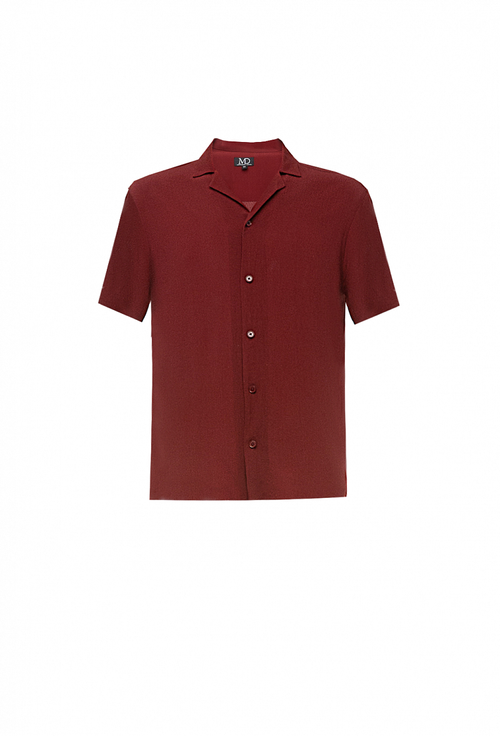 Рубашка с коротким рукавом бордовая 02-05-23 SS men