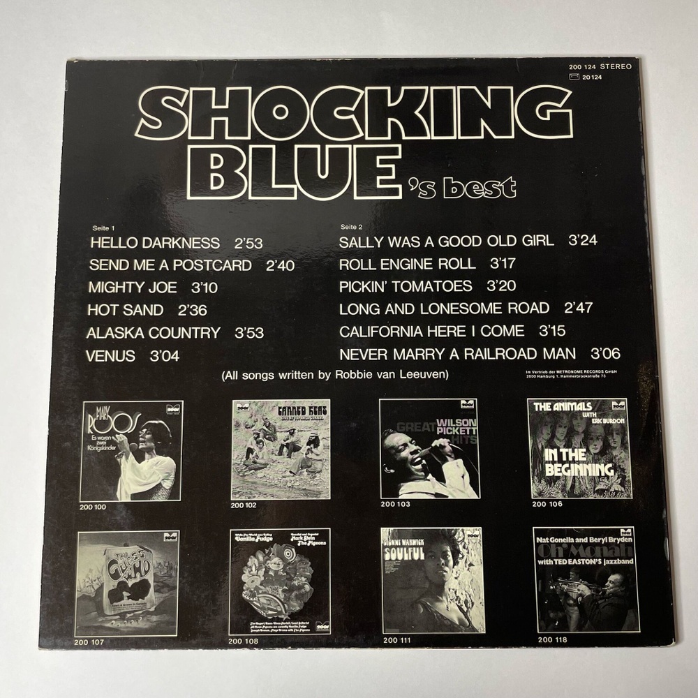 Винтажная виниловая пластинка LP Shocking Blue Best (Germany 1973) Venus