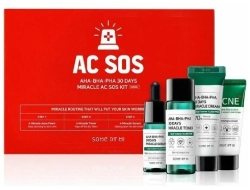 Some By Mi Набор: очищающий тонер, сыворотка, крем, пенка - 30Days miracle ac sos kit, 4предмета